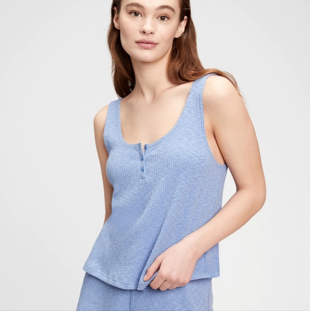 GAP Slub Ribbed Button Tank